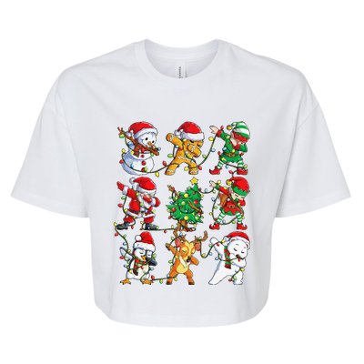 Christmas Dabbing Santa Elf Friends Funny Xmas Dab Bella+Canvas Jersey Crop Tee