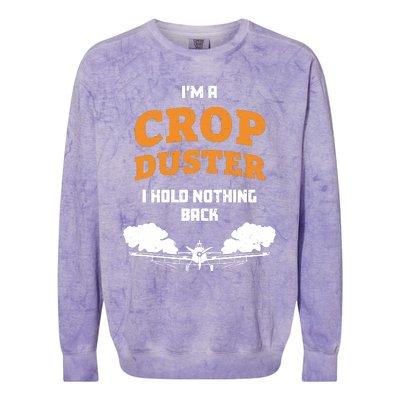 Crop Duster Sarcastic Adult Humor Funny Farting Joke Colorblast Crewneck Sweatshirt