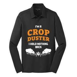 Crop Duster Sarcastic Adult Humor Funny Farting Joke Silk Touch Performance Long Sleeve Polo