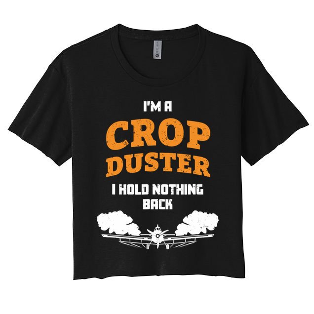 Crop Duster Sarcastic Adult Humor Funny Farting Joke Women's Crop Top Tee