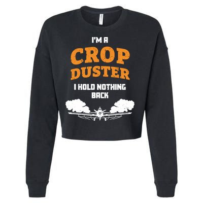Crop Duster Sarcastic Adult Humor Funny Farting Joke Cropped Pullover Crew