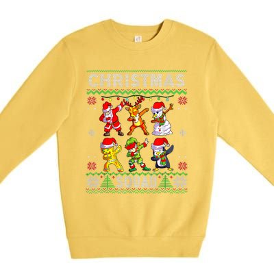 Christmas Dab Santa Friends Matching Family Christmas Squad Gift Premium Crewneck Sweatshirt