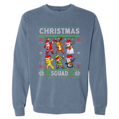 Christmas Dab Santa Friends Matching Family Christmas Squad Gift Garment-Dyed Sweatshirt