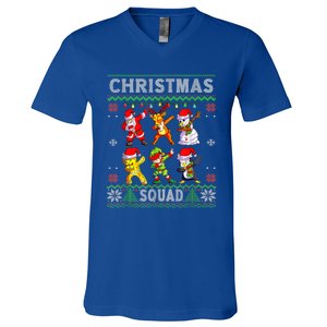 Christmas Dab Santa Friends Matching Family Christmas Squad Gift V-Neck T-Shirt