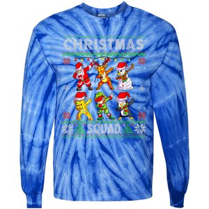 Christmas Dab Santa Friends Matching Family Christmas Squad Gift Tie-Dye Long Sleeve Shirt