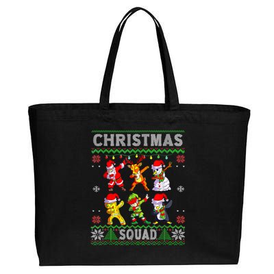 Christmas Dab Santa Friends Matching Family Christmas Squad Gift Cotton Canvas Jumbo Tote