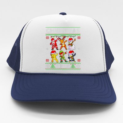 Christmas Dab Santa Friends Matching Family Christmas Squad Gift Trucker Hat