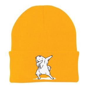 Cute Dabbing Samoyed Dog Funny Dab Dance Gift Knit Cap Winter Beanie