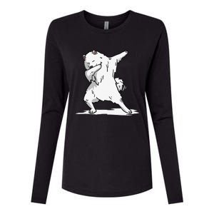 Cute Dabbing Samoyed Dog Funny Dab Dance Gift Womens Cotton Relaxed Long Sleeve T-Shirt