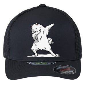 Cute Dabbing Samoyed Dog Funny Dab Dance Gift Flexfit Unipanel Trucker Cap