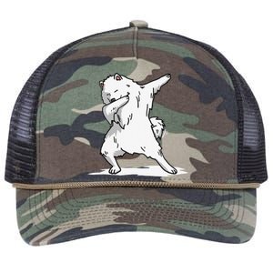 Cute Dabbing Samoyed Dog Funny Dab Dance Gift Retro Rope Trucker Hat Cap