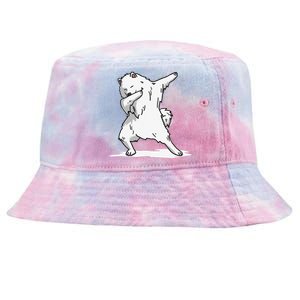 Cute Dabbing Samoyed Dog Funny Dab Dance Gift Tie-Dyed Bucket Hat