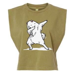 Cute Dabbing Samoyed Dog Funny Dab Dance Gift Garment-Dyed Women's Muscle Tee