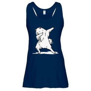 Cute Dabbing Samoyed Dog Funny Dab Dance Gift Ladies Essential Flowy Tank