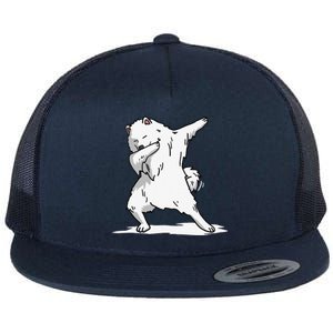 Cute Dabbing Samoyed Dog Funny Dab Dance Gift Flat Bill Trucker Hat