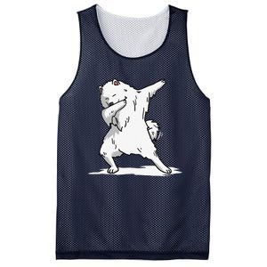 Cute Dabbing Samoyed Dog Funny Dab Dance Gift Mesh Reversible Basketball Jersey Tank