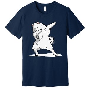 Cute Dabbing Samoyed Dog Funny Dab Dance Gift Premium T-Shirt