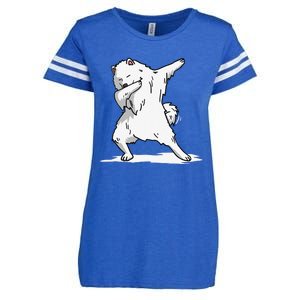 Cute Dabbing Samoyed Dog Funny Dab Dance Gift Enza Ladies Jersey Football T-Shirt