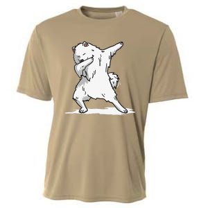 Cute Dabbing Samoyed Dog Funny Dab Dance Gift Cooling Performance Crew T-Shirt