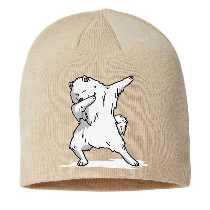 Cute Dabbing Samoyed Dog Funny Dab Dance Gift Sustainable Beanie