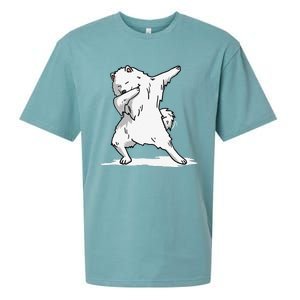 Cute Dabbing Samoyed Dog Funny Dab Dance Gift Sueded Cloud Jersey T-Shirt