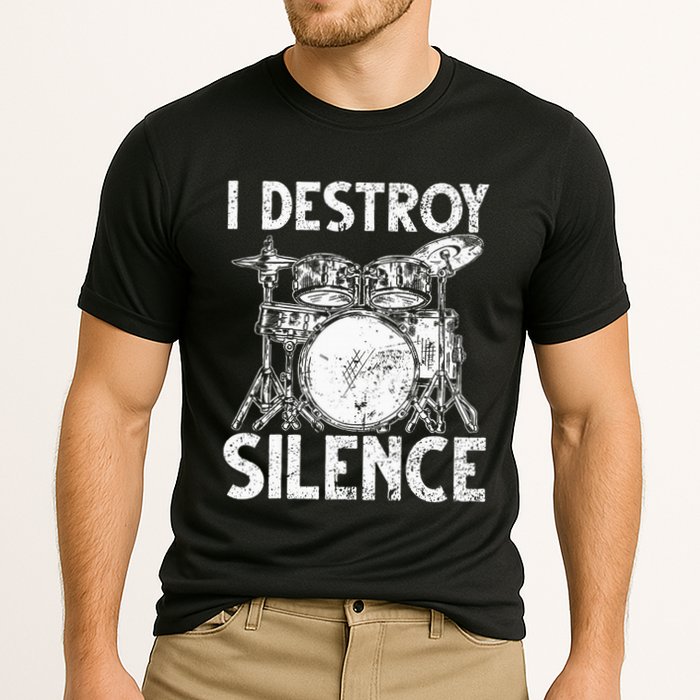 Cute Drum Set Art Drumming Rocker Music Percussion Cooling Performance Crew T-Shirt