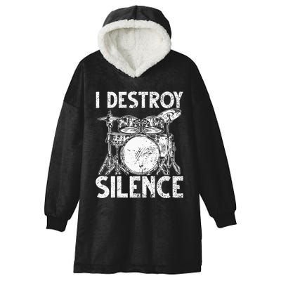 Cute Drum Set Art Drumming Rocker Music Percussion Hooded Wearable Blanket