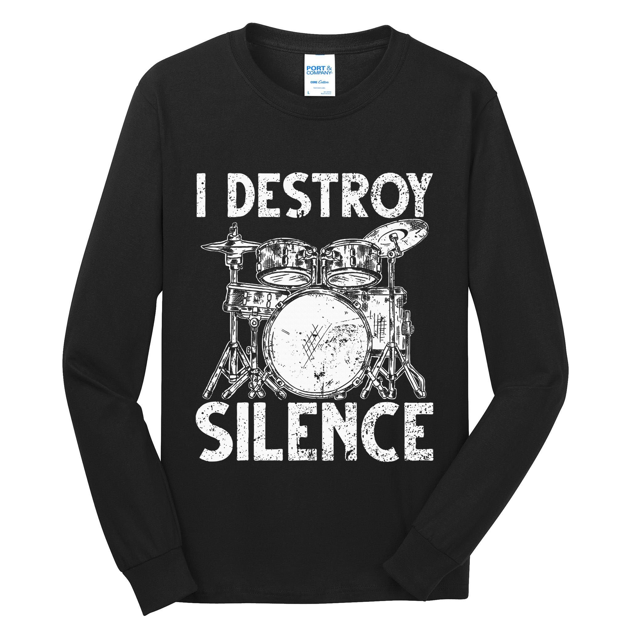 Cute Drum Set Art Drumming Rocker Music Percussion Tall Long Sleeve T-Shirt