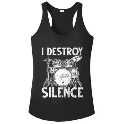 Cute Drum Set Art Drumming Rocker Music Percussion Ladies PosiCharge Competitor Racerback Tank