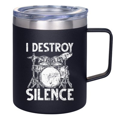 Cute Drum Set Art Drumming Rocker Music Percussion 12oz Stainless Steel Coffee Mug