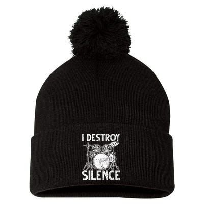 Cute Drum Set Art Drumming Rocker Music Percussion Pom Pom 12in Knit Beanie