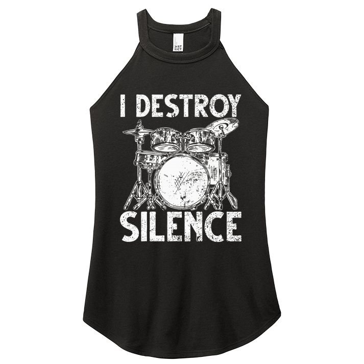 Cute Drum Set Art Drumming Rocker Music Percussion Women's Perfect Tri Rocker Tank