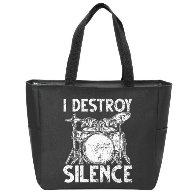 Cute Drum Set Art Drumming Rocker Music Percussion Zip Tote Bag