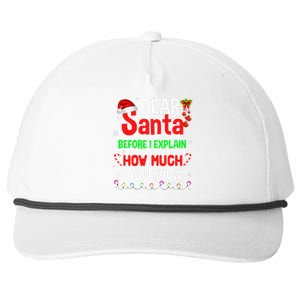 Christmas Dear Santa Before I Explain How Much Do You Know Snapback Five-Panel Rope Hat