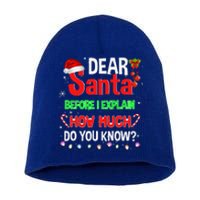 Christmas Dear Santa Before I Explain How Much Do You Know Short Acrylic Beanie