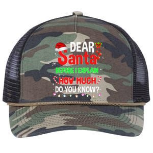 Christmas Dear Santa Before I Explain How Much Do You Know Retro Rope Trucker Hat Cap