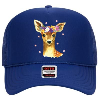 Cute Deer Shirts Fawn Deer Costume Deer High Crown Mesh Back Trucker Hat