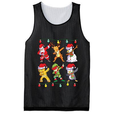 Christmas Dabbing Santa Elf Deer Friends Xmas Mesh Reversible Basketball Jersey Tank