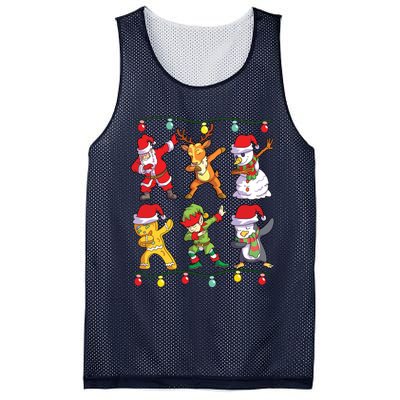 Christmas Dabbing Santa Elf Deer Friends Xmas Mesh Reversible Basketball Jersey Tank