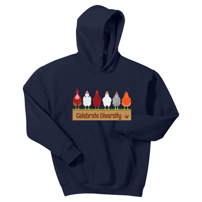 Celebrate Diversity Shirts For Chicken Lovers Funny Chicken Kids Hoodie