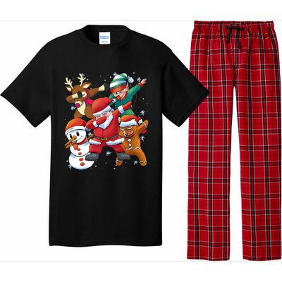 Christmas Dabbing Santa Elf Deer Gingerbread Man & Snowman Pajama Set