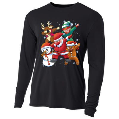 Christmas Dabbing Santa Elf Deer Gingerbread Man & Snowman Cooling Performance Long Sleeve Crew