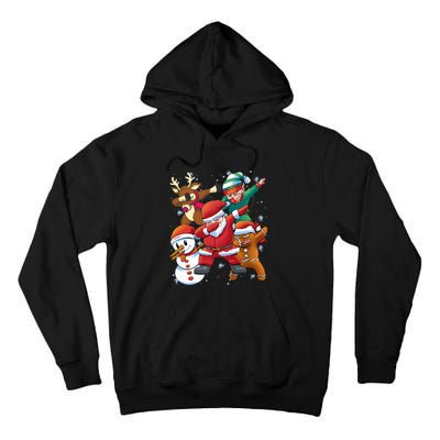 Christmas Dabbing Santa Elf Deer Gingerbread Man & Snowman Tall Hoodie