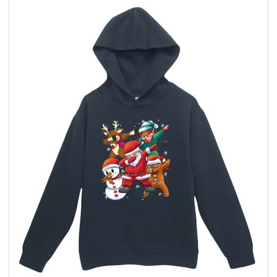 Christmas Dabbing Santa Elf Deer Gingerbread Man & Snowman Urban Pullover Hoodie