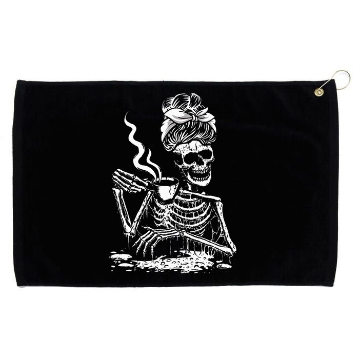 Coffee Drinking Skeleton Lazy DIY Halloween Costume Grommeted Golf Towel