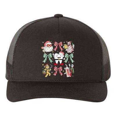 Christmas Dental Squad Crew Dentist Assistant Bow Coquette Yupoong Adult 5-Panel Trucker Hat