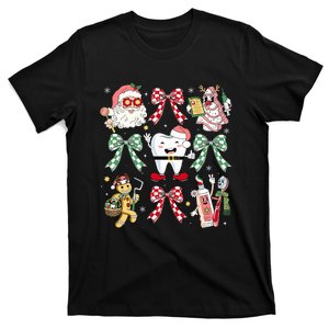 Christmas Dental Squad Crew Dentist Assistant Bow Coquette T-Shirt