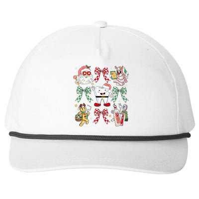 Christmas Dental Squad Crew Dentist Assistant Bow Coquette Snapback Five-Panel Rope Hat