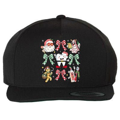 Christmas Dental Squad Crew Dentist Assistant Bow Coquette Wool Snapback Cap