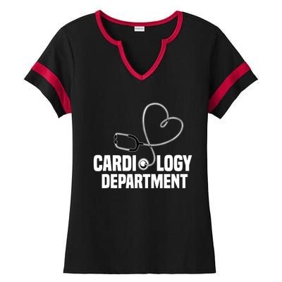 Cardiology Department Stethoscope Heart Surgeons Surgery Ladies Halftime Notch Neck Tee